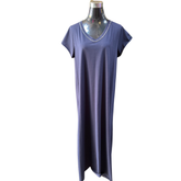 Vestido Largo Algodón Cuello V Lurex